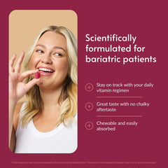 Bariatric Advantage masticables juntos destacando forma y beneficio de fácil ingestión