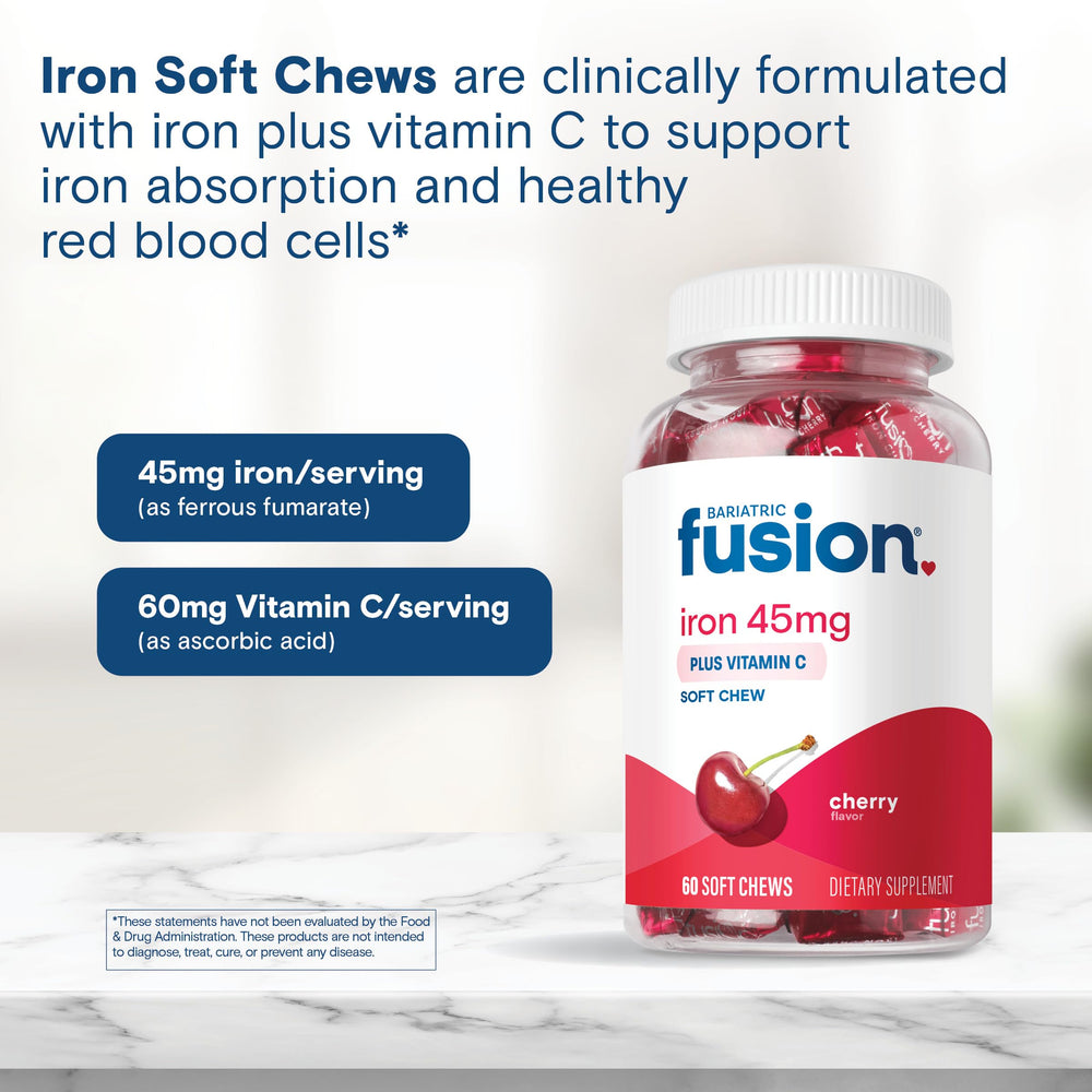 Bariatric Fusion etiqueta con ferrous fumarate 45 mg y vitamina C