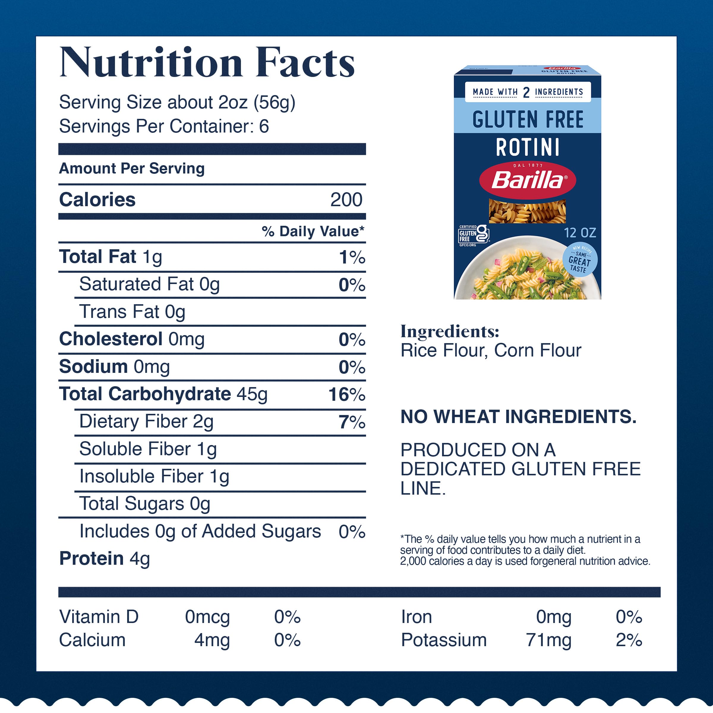 Barilla rotini sello de certificación sin gluten mostrando confianza y seguridad