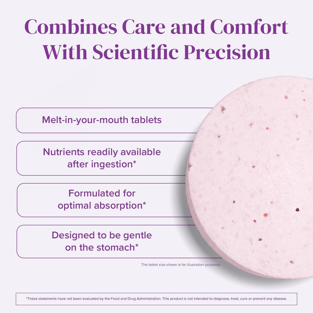BariMelts supplement facts label highlighting methylated B12 and folate