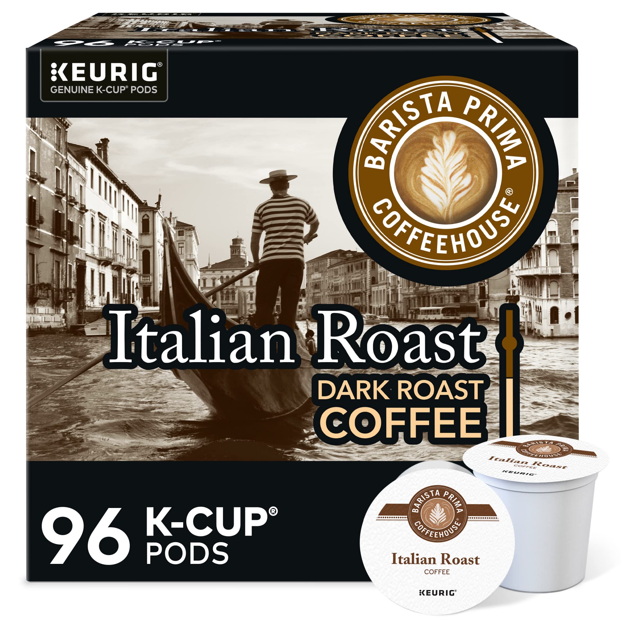 Barista Prima frontal del paquete mostrando marca y tueste oscuro