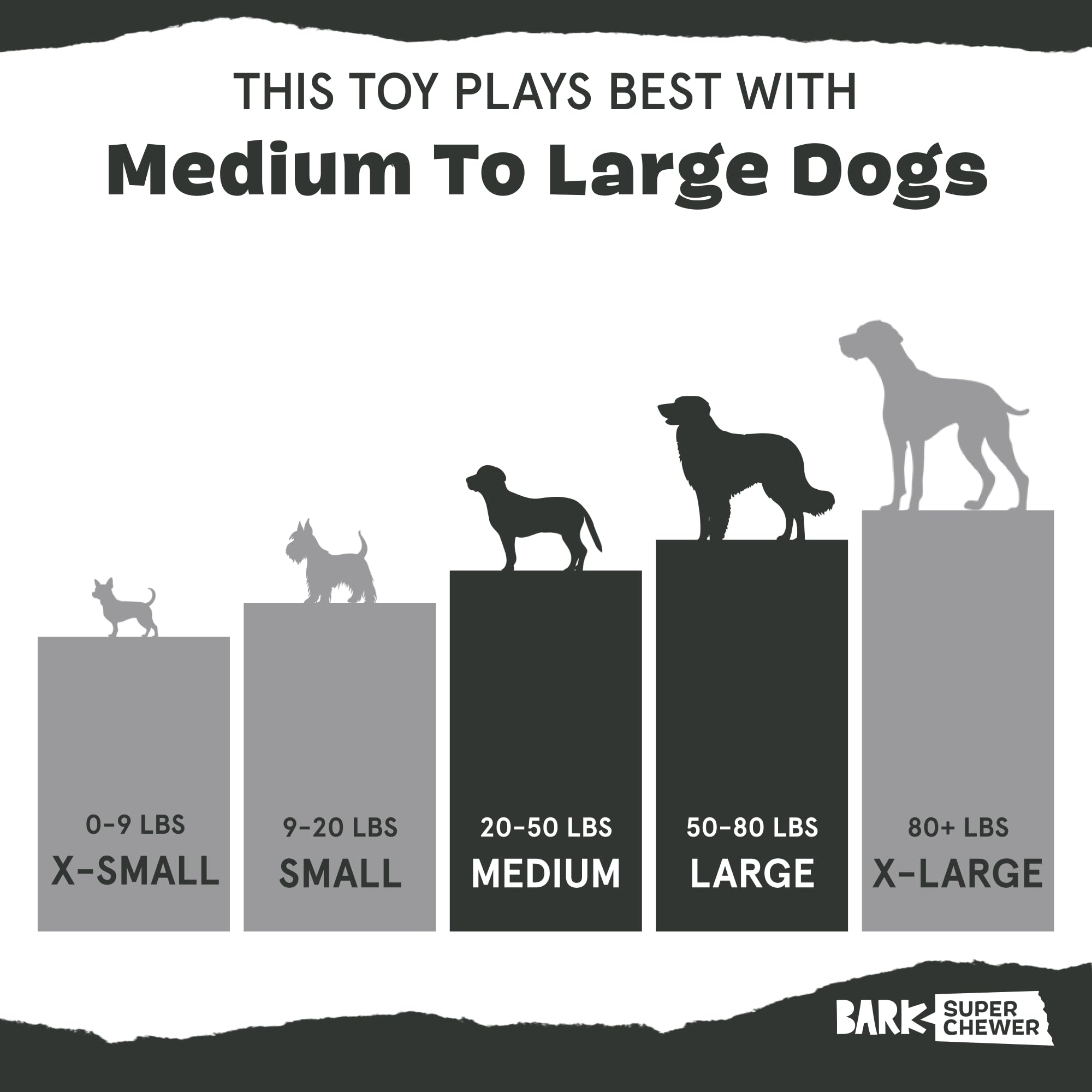 BarkBox comparación de tamaño con mano para ver escala y ajuste ideal