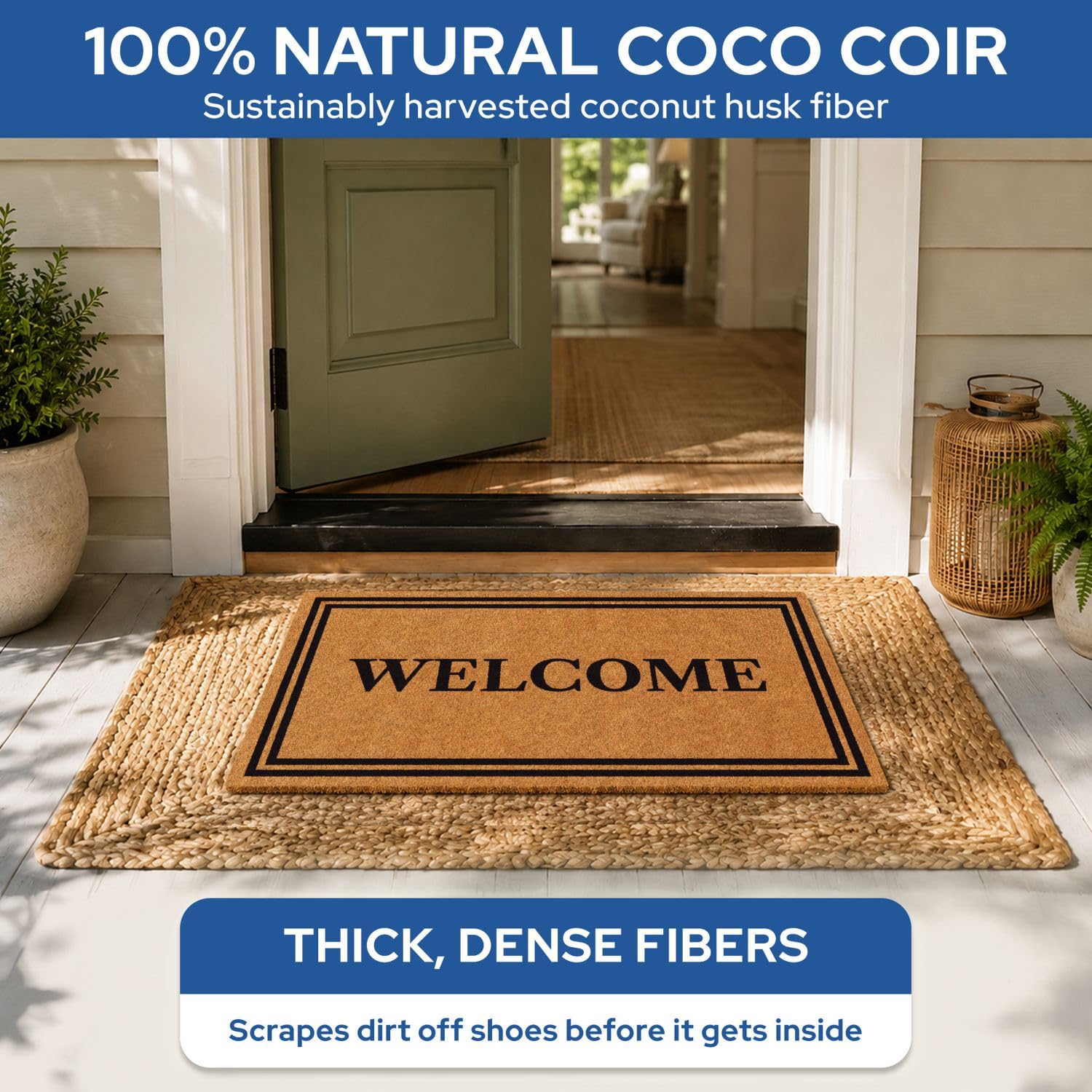 Barnyard Designs close-up of coco coir bristles for strong dirt removal