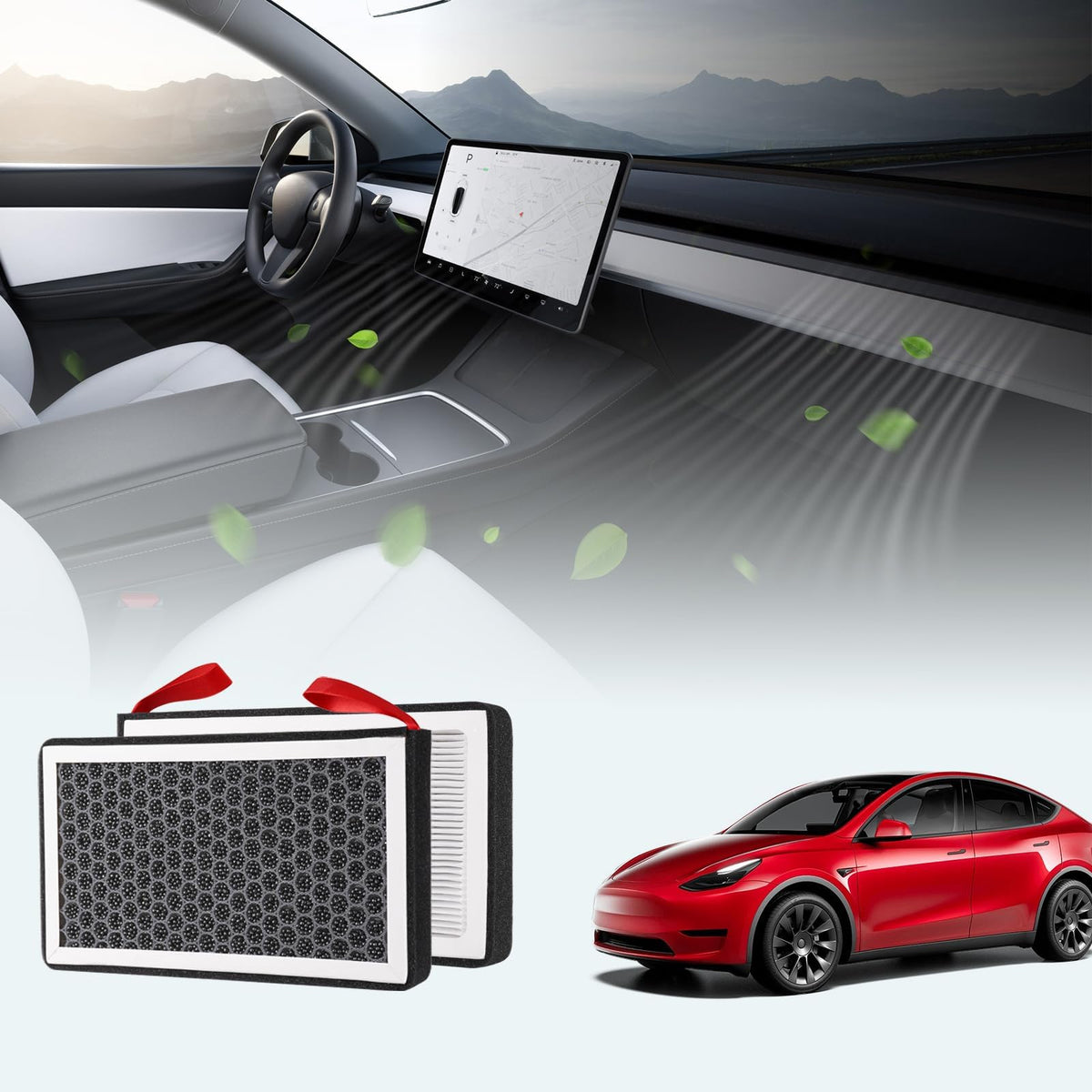 BASENOR filtro HEPA frontal con empaque mostrando ajuste OEM
