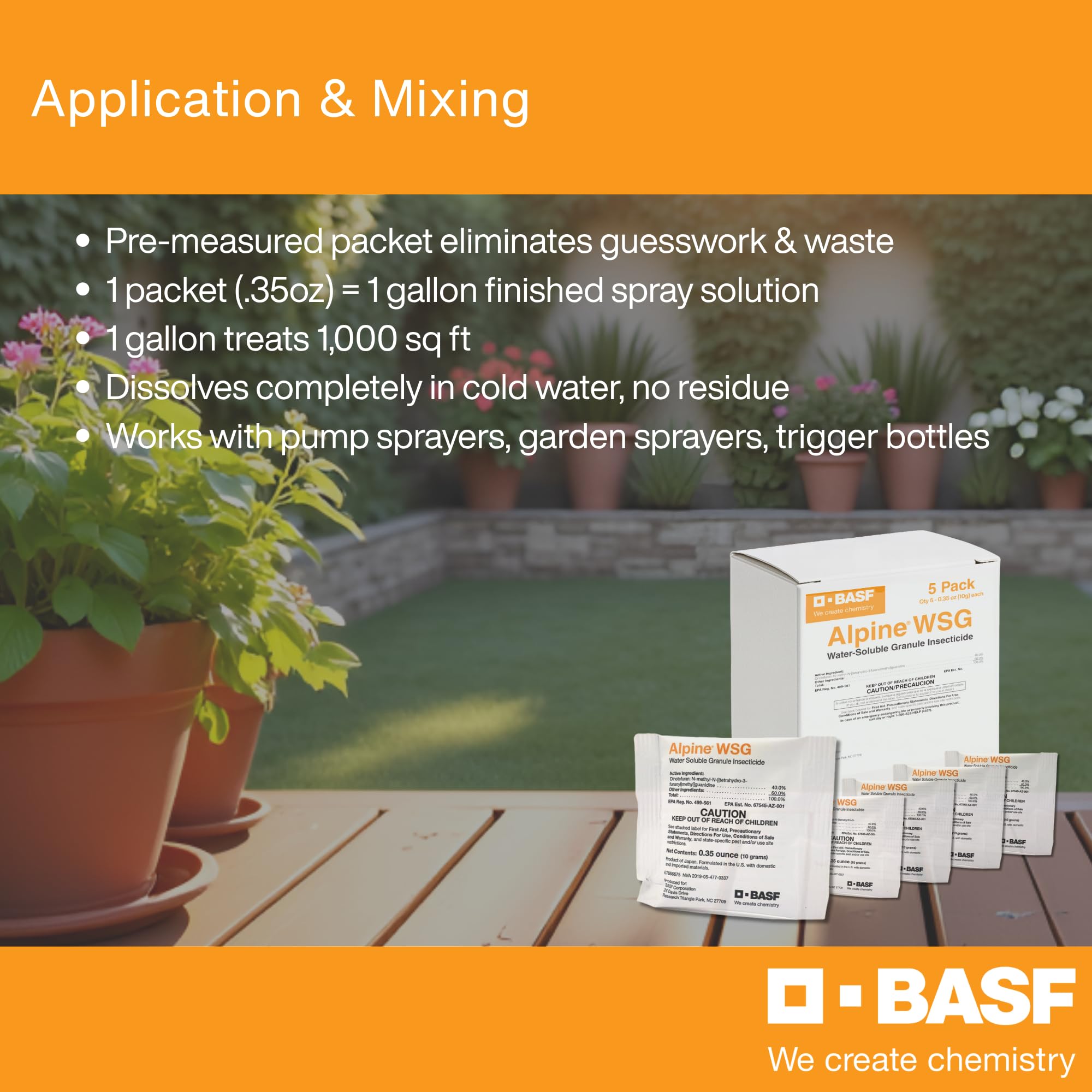 BASF Alpine WSG diluted clear solution demonstrating non‑staining benefit