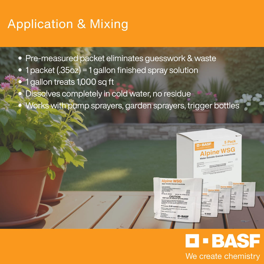BASF Alpine WSG diluted clear solution demonstrating non‑staining benefit