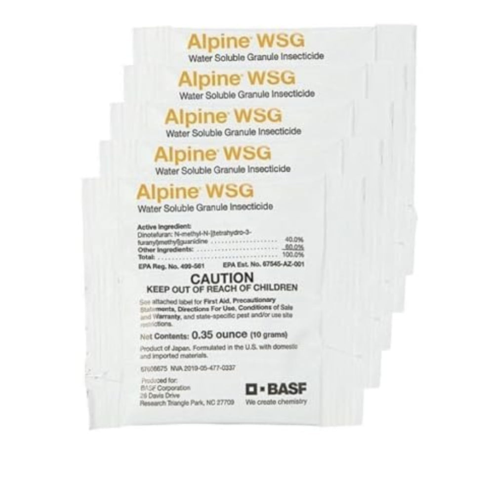BASF Alpine WSG sachet closeup highlighting easy single‑dose mixing