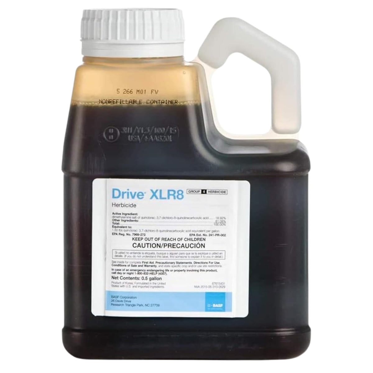 BASF Drive XLR8 frente del envase mostrando etiquetado y beneficio de control