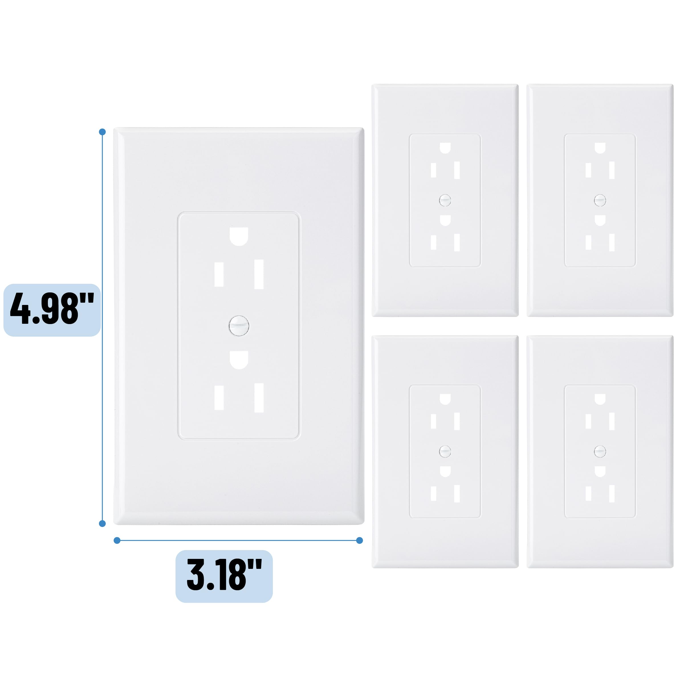 Bates Choice placa instalada en toma duplex con ajuste seguro y orden