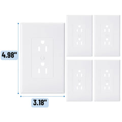 Bates Choice placa instalada en toma duplex con ajuste seguro y orden