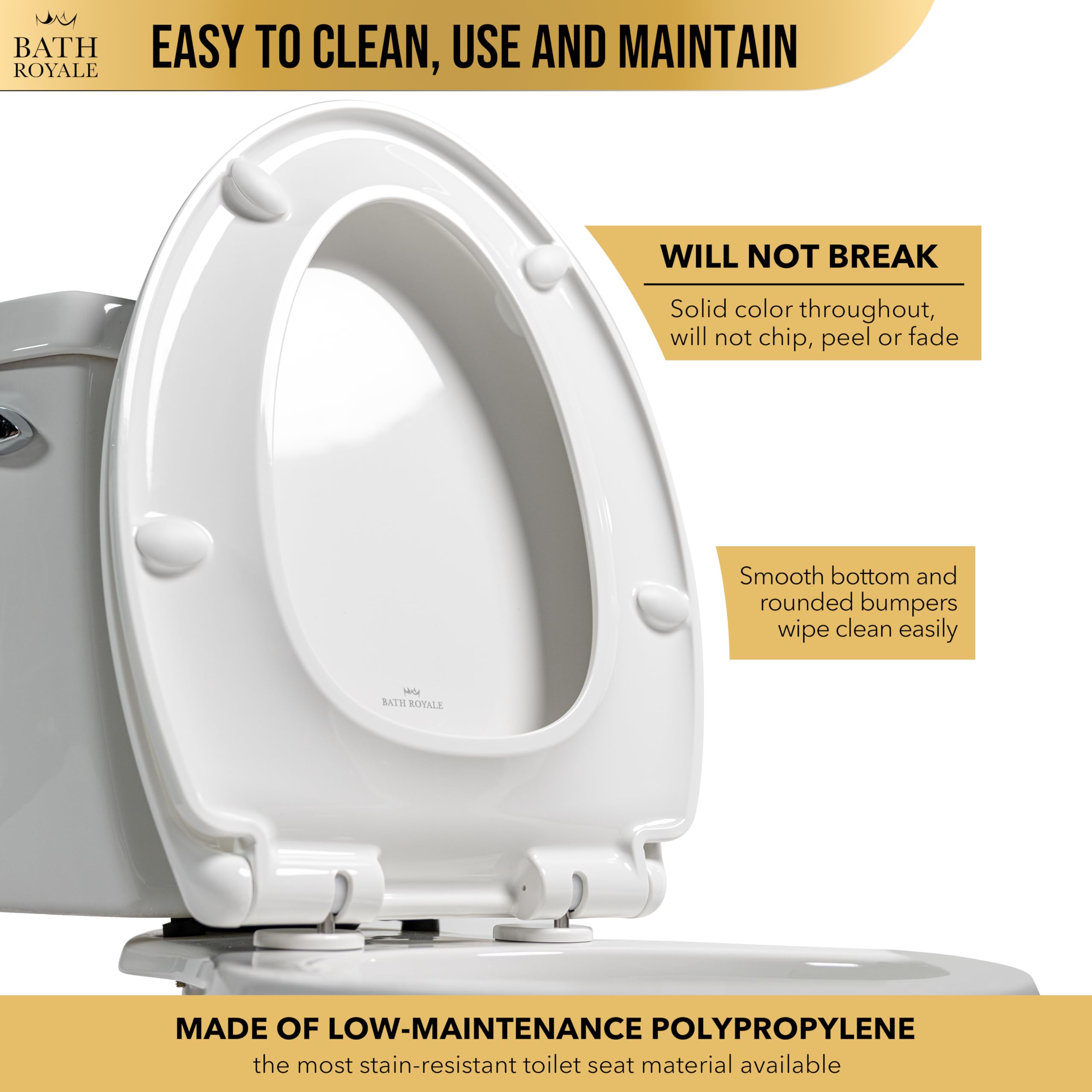 Bath Royale primer plano de los cuatro bumpers para estabilidad y distribución del peso
