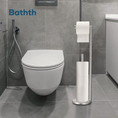 Bathth base mostrando almacenamiento seguro de tres rollos como repuesto