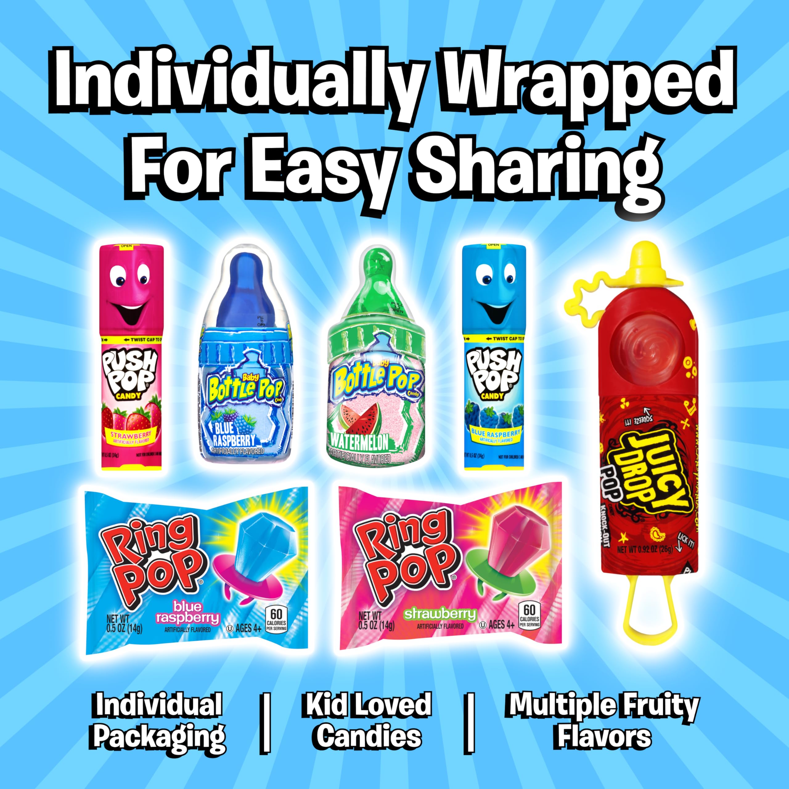 Bazooka Candy Brands Baby Bottle Pop con biberón visible, ideal para regalar