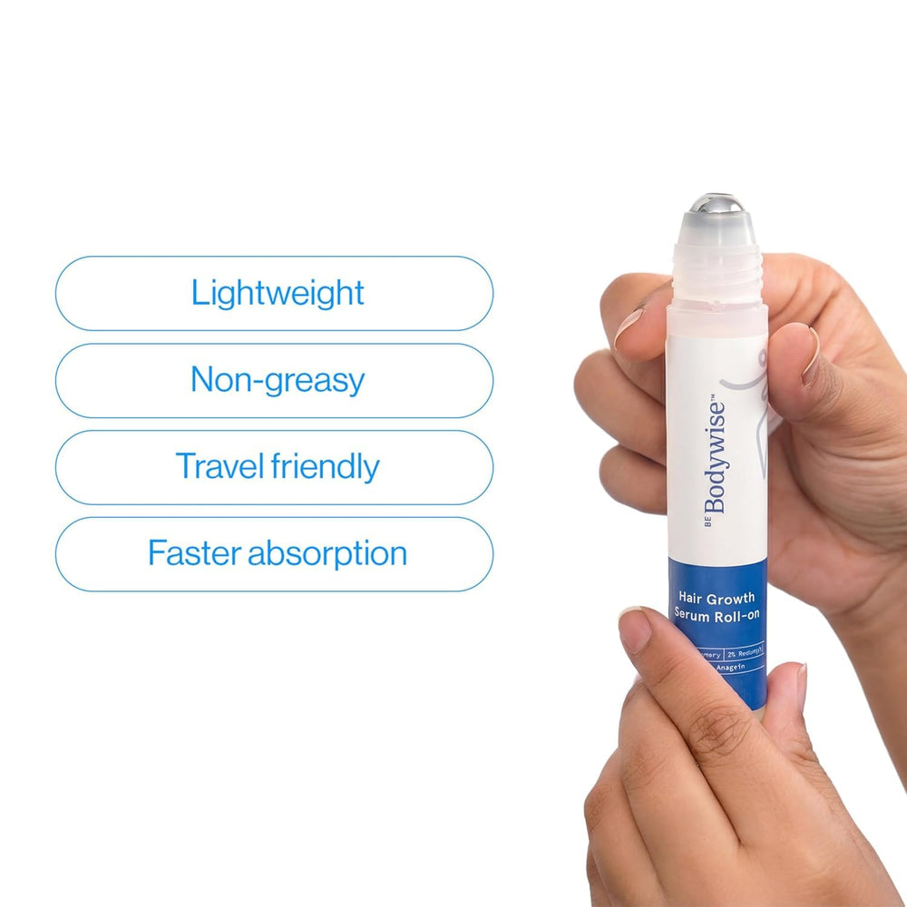 Be Bodywise comparación de tamaño 10 ml ideal para viajes y bolso