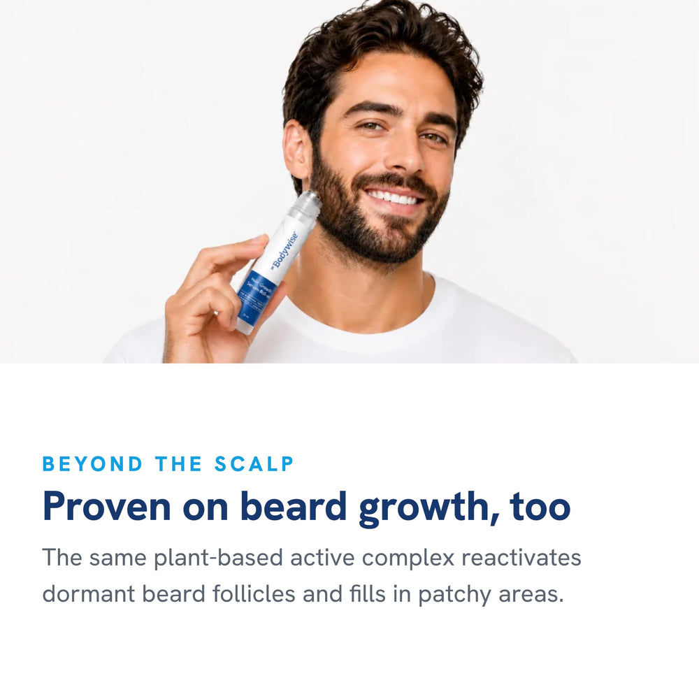 Be Bodywise uso en barba mostrando mejora de zonas con crecimiento irregular