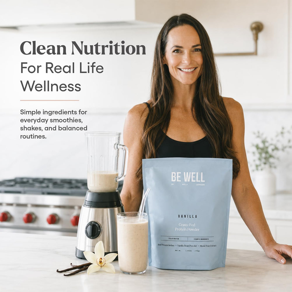 Be Well by Kelly etiqueta nutricional legible que confirma 0 carbohidratos por porción