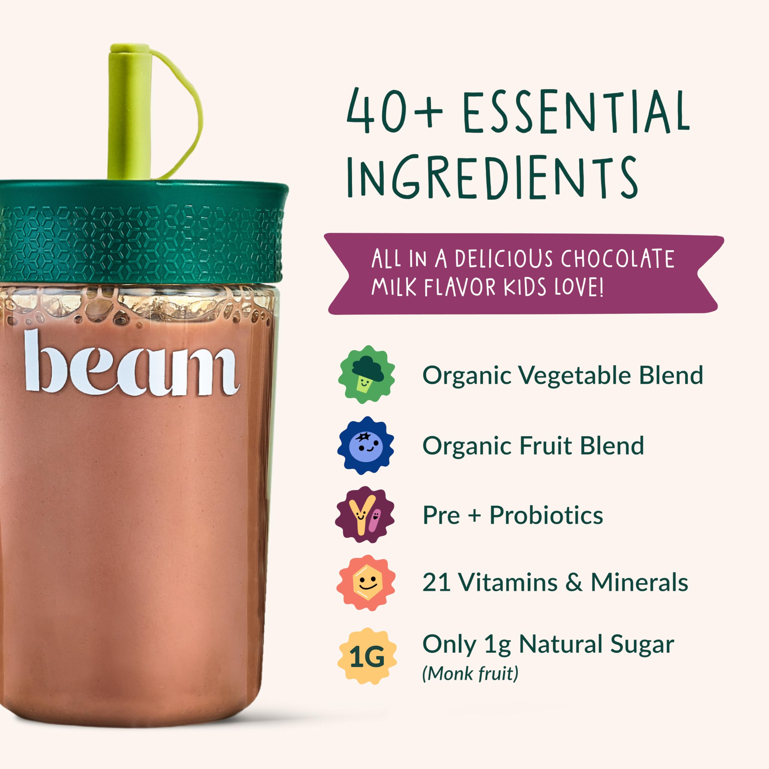 BEAM niños tomando batido, soporte nutricional diario