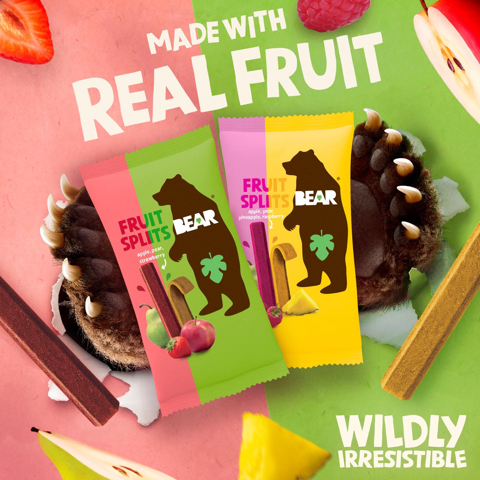 BEAR primer plano textura de tira de fruta, con alta fibra visible