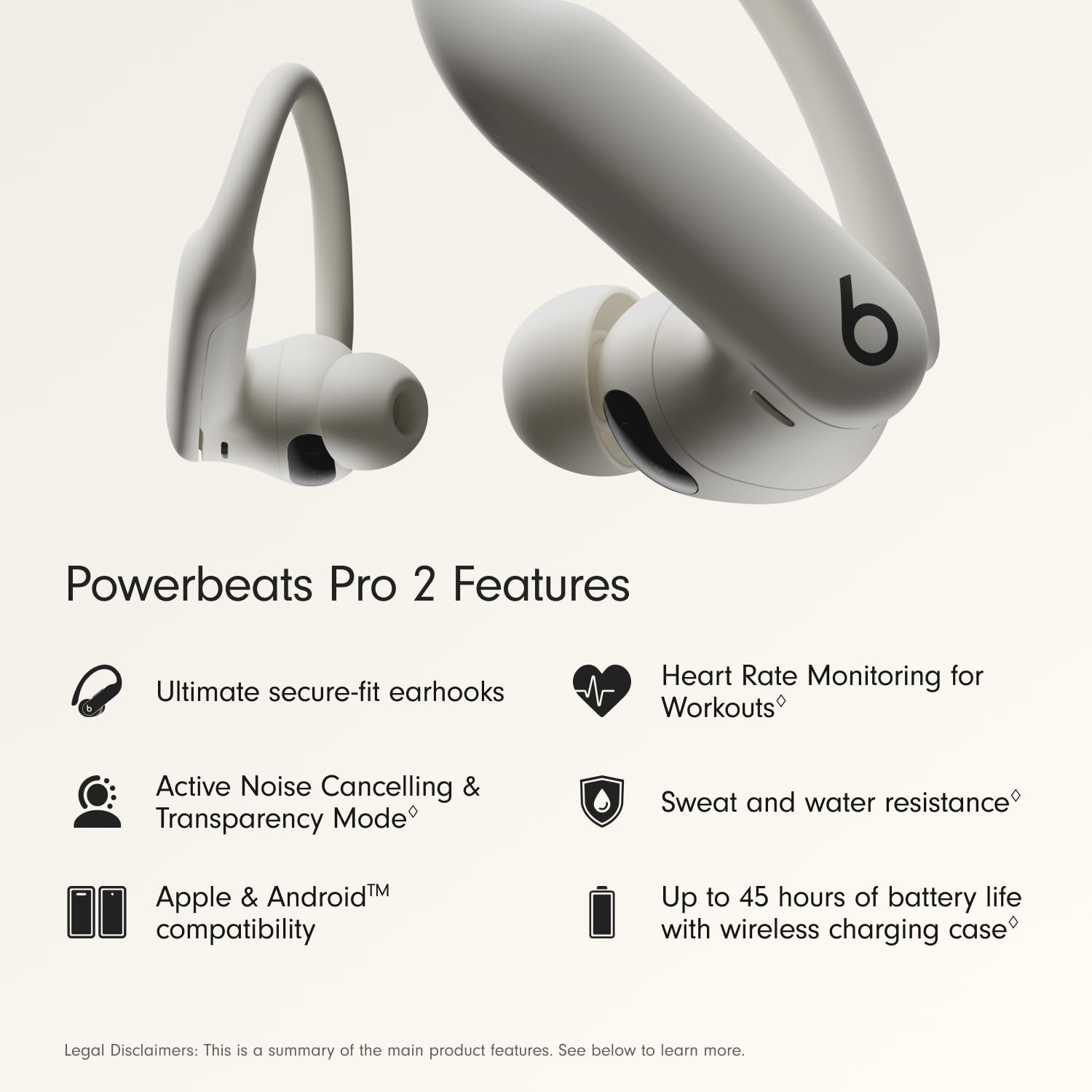 Beats Powerbeats Pro 2 primer plano del gancho flexible con ajuste seguro
