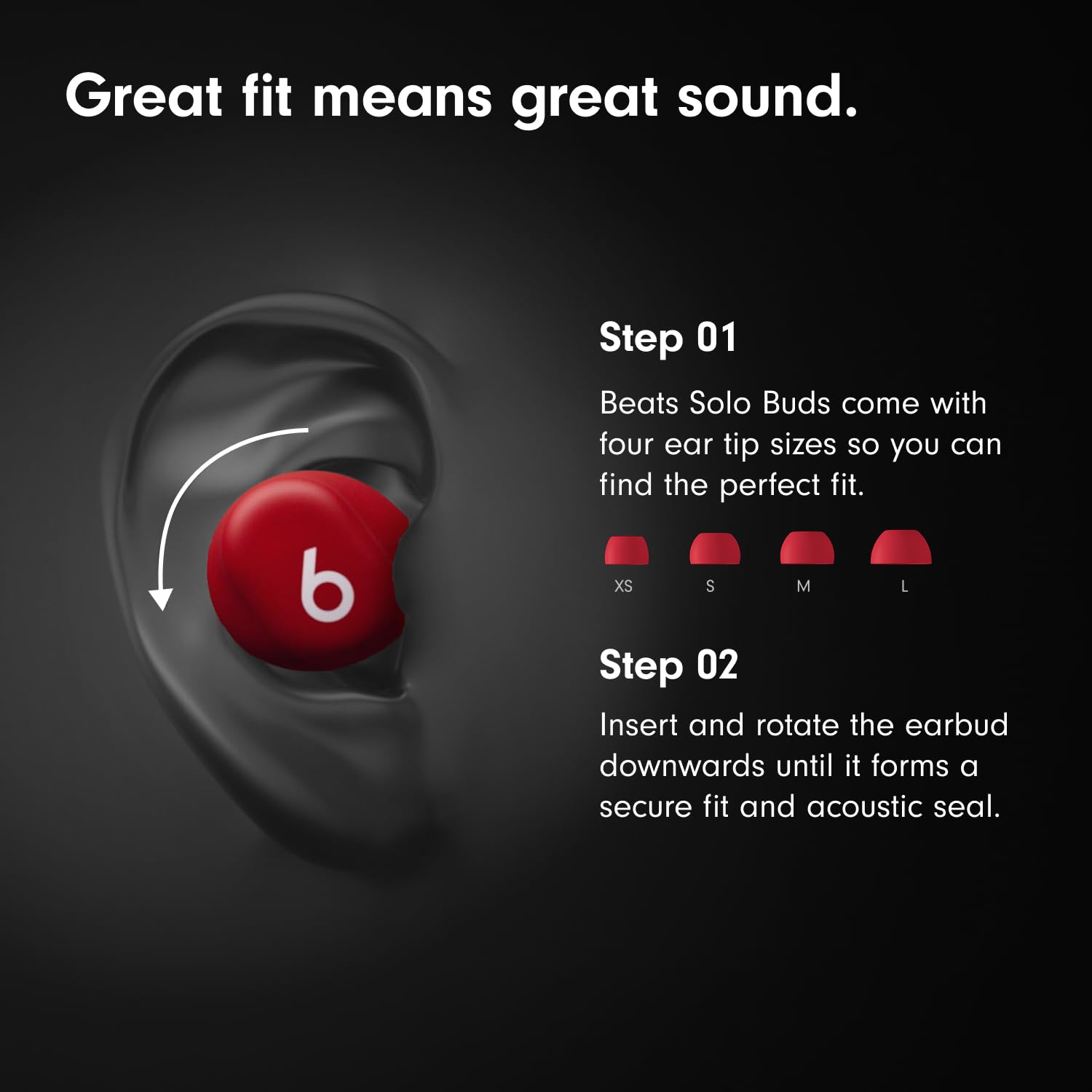 Beats Solo Buds con estuche abierto mostrando su tamaño compacto y portabilidad