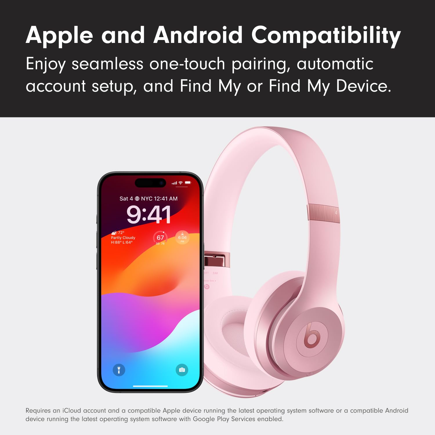 Beats Solo 4 etiqueta lateral con logo que indica calidad de marca