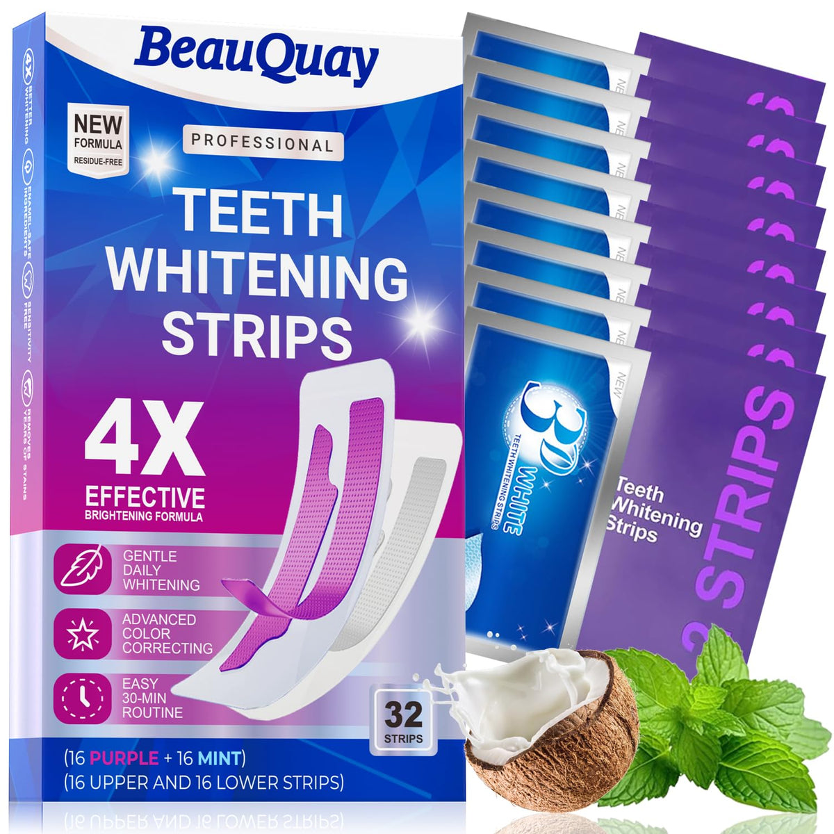 BeauQuay empaque frontal mostrando kit y beneficio de blanqueamiento