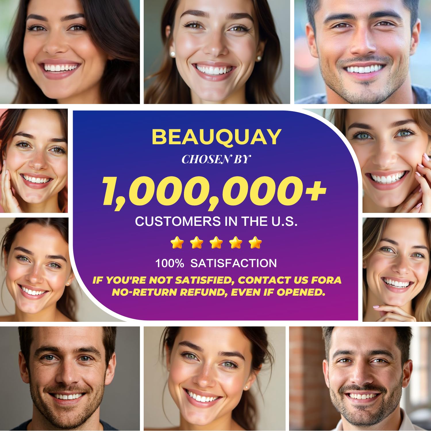 BeauQuay persona sonriendo con café destacando reducción de manchas