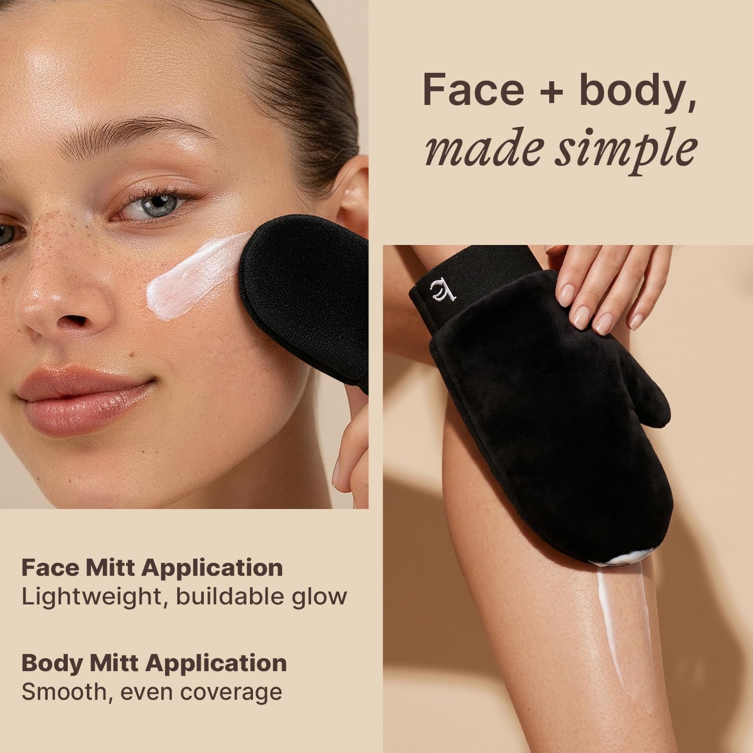 Beauty by Earth comparación antes y después en piernas para tono bronceado gradual