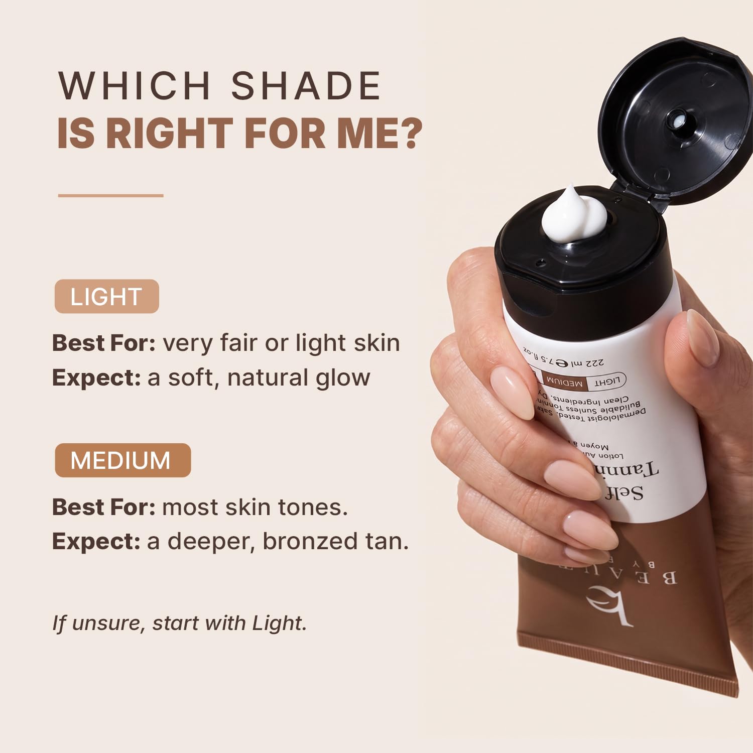 Beauty by Earth comparativa de tonos Light y Medium para elegir