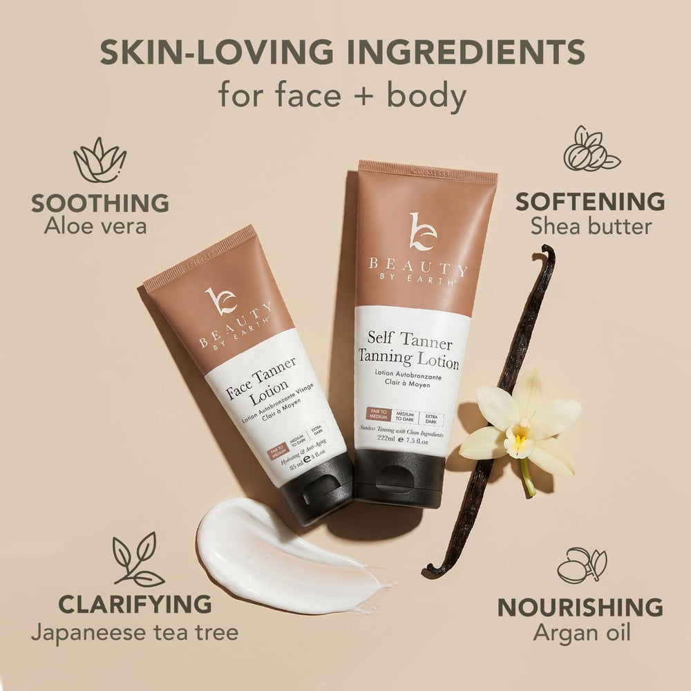 Beauty by Earth etiqueta con ingredientes que resalta aloe y manteca de karité nutritivos