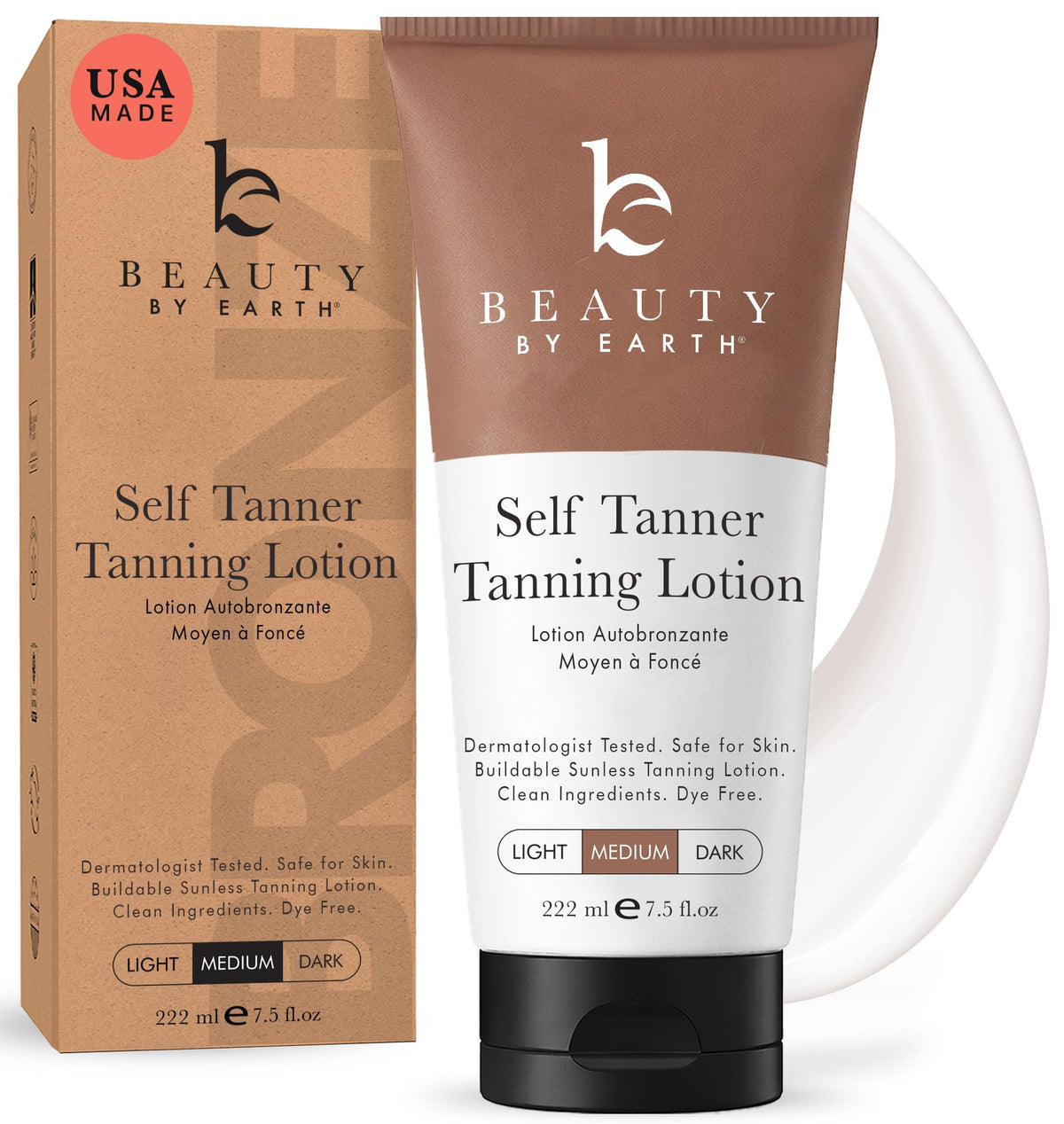 Beauty by Earth frente del empaque mostrando producto y beneficios