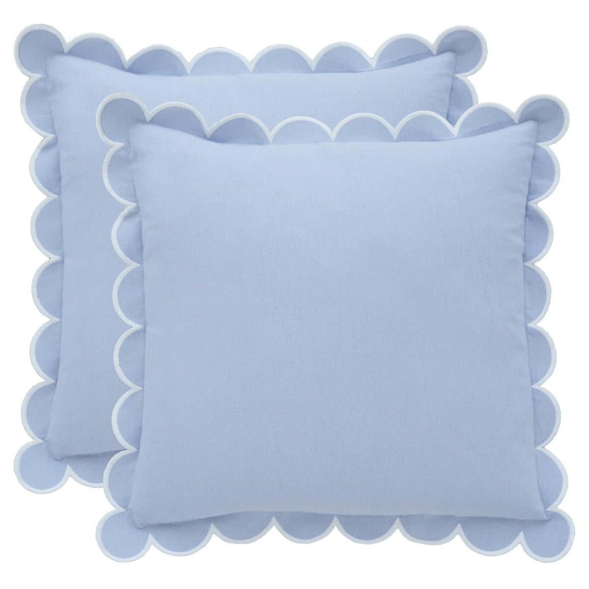 BEBE BASK funda frontal 18x18 azul cielo que realza el sofá