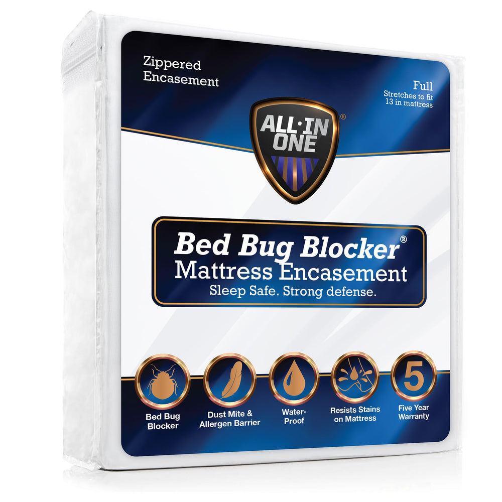 Bed Bug Blocker vista frontal de la funda Full mostrando ajuste completo y protección