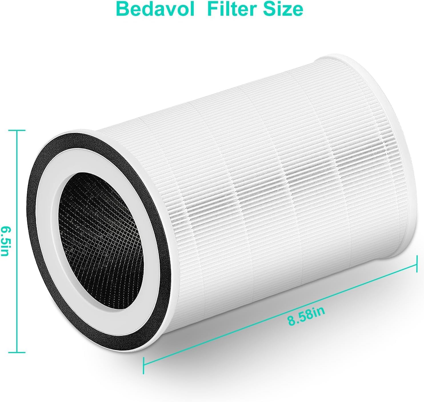 Bedavol filtro KILO detalle del material plisado y capa de carbón para mejor filtrado
