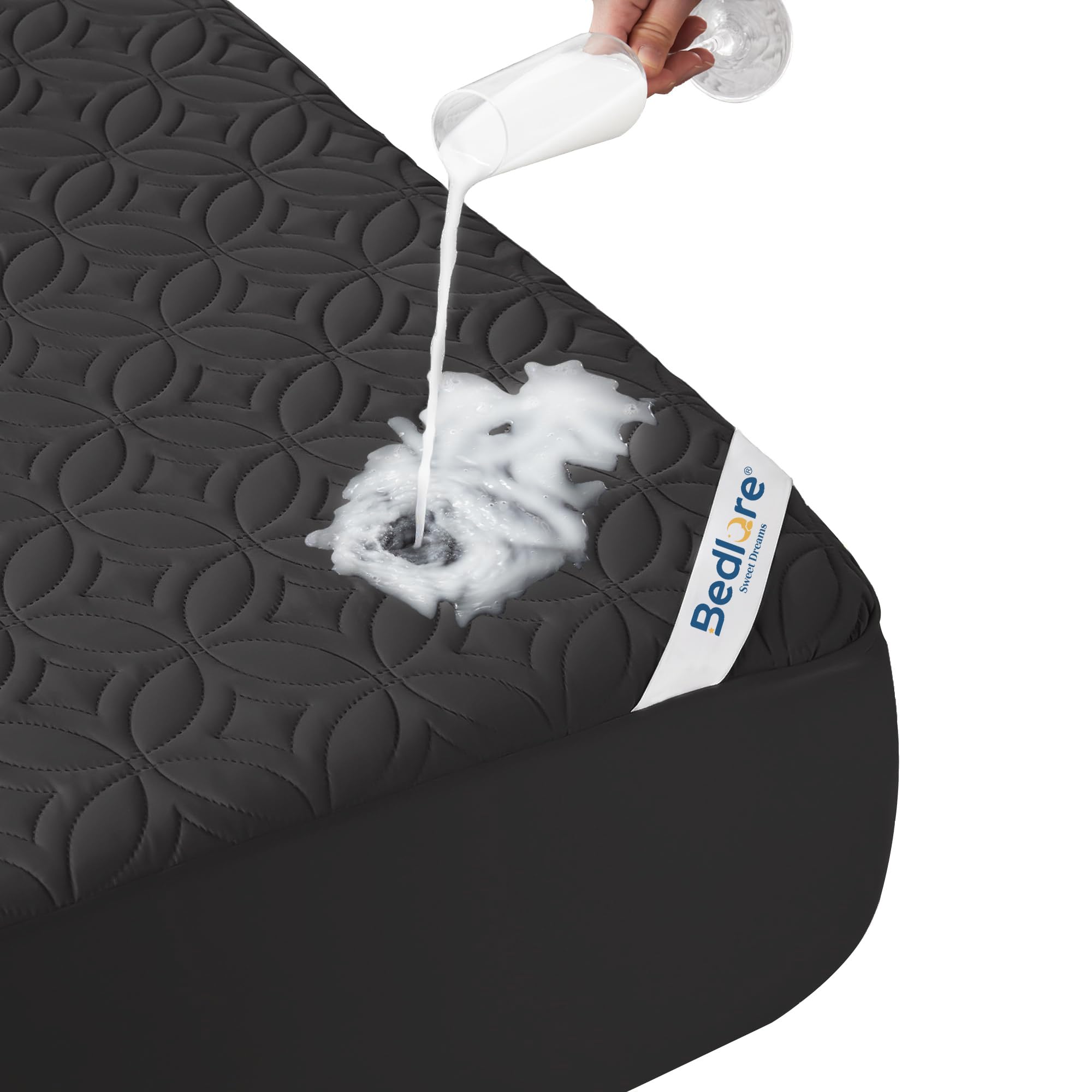 BEDLORE vista frontal del protector king en su empaque mostrando protección práctica