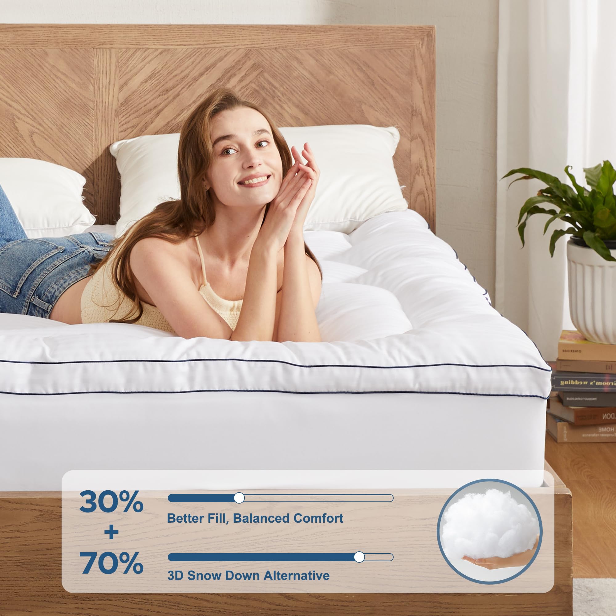 Primer plano de la superficie BEDLORE mostrando tejido poliéster suave y acabado agradable