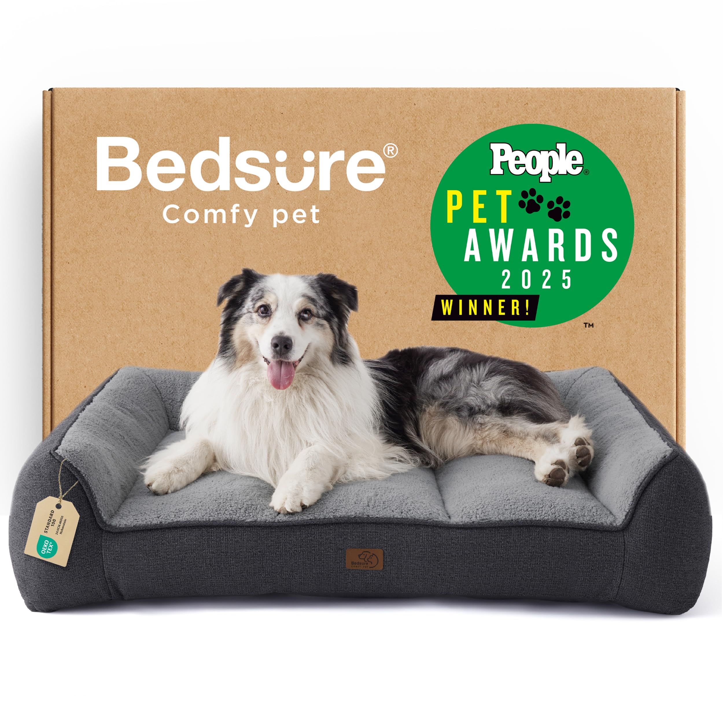 Bedsure cama ortopédica XL vista frontal con soporte reforzado y acceso fácil