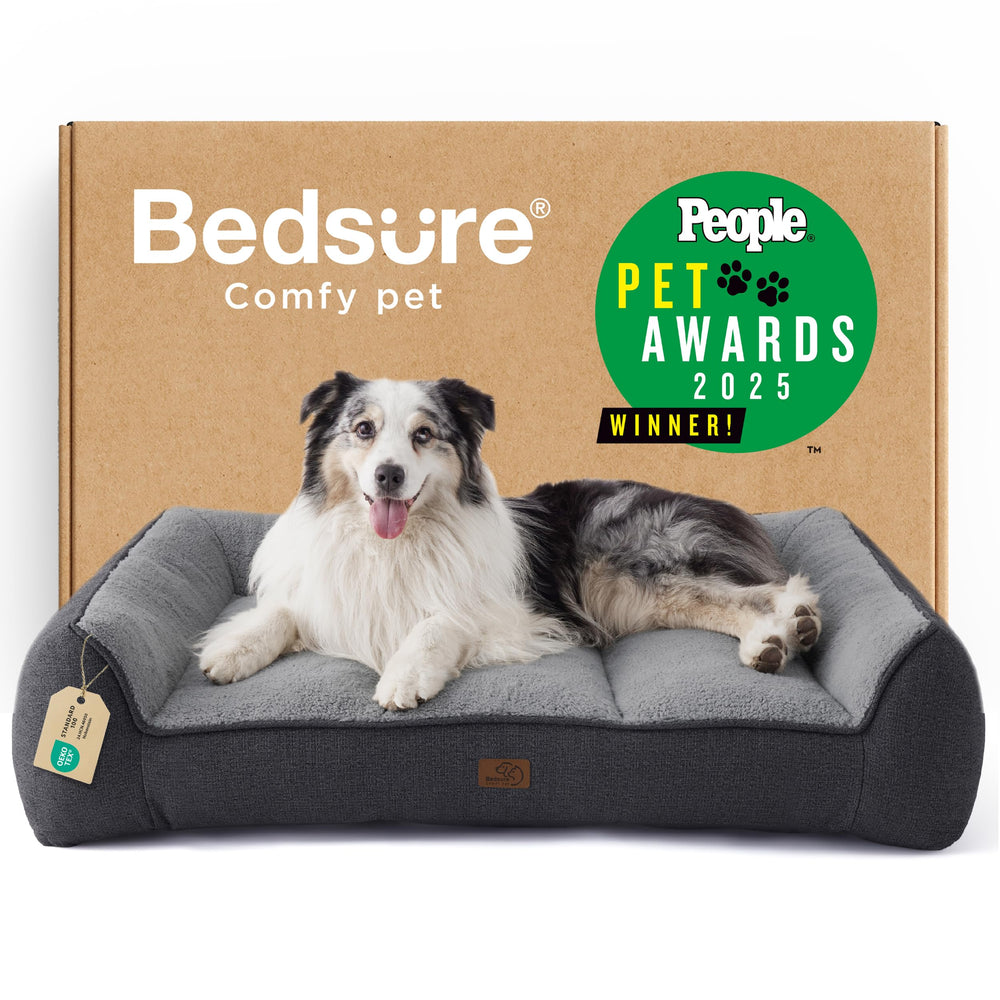 Bedsure cama ortopédica XL vista frontal con soporte reforzado y acceso fácil