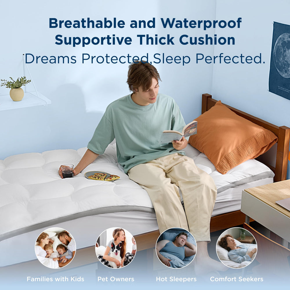Bedsure corte que revela la capa TPU impermeable, protección contra derrames
