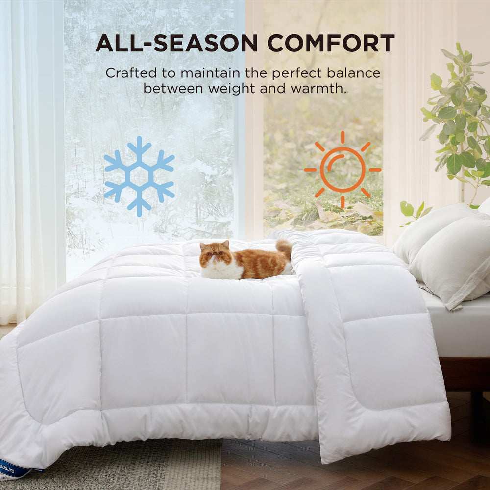 Bedsure edredón en cama Queen con funda mostrando aspecto ordenado