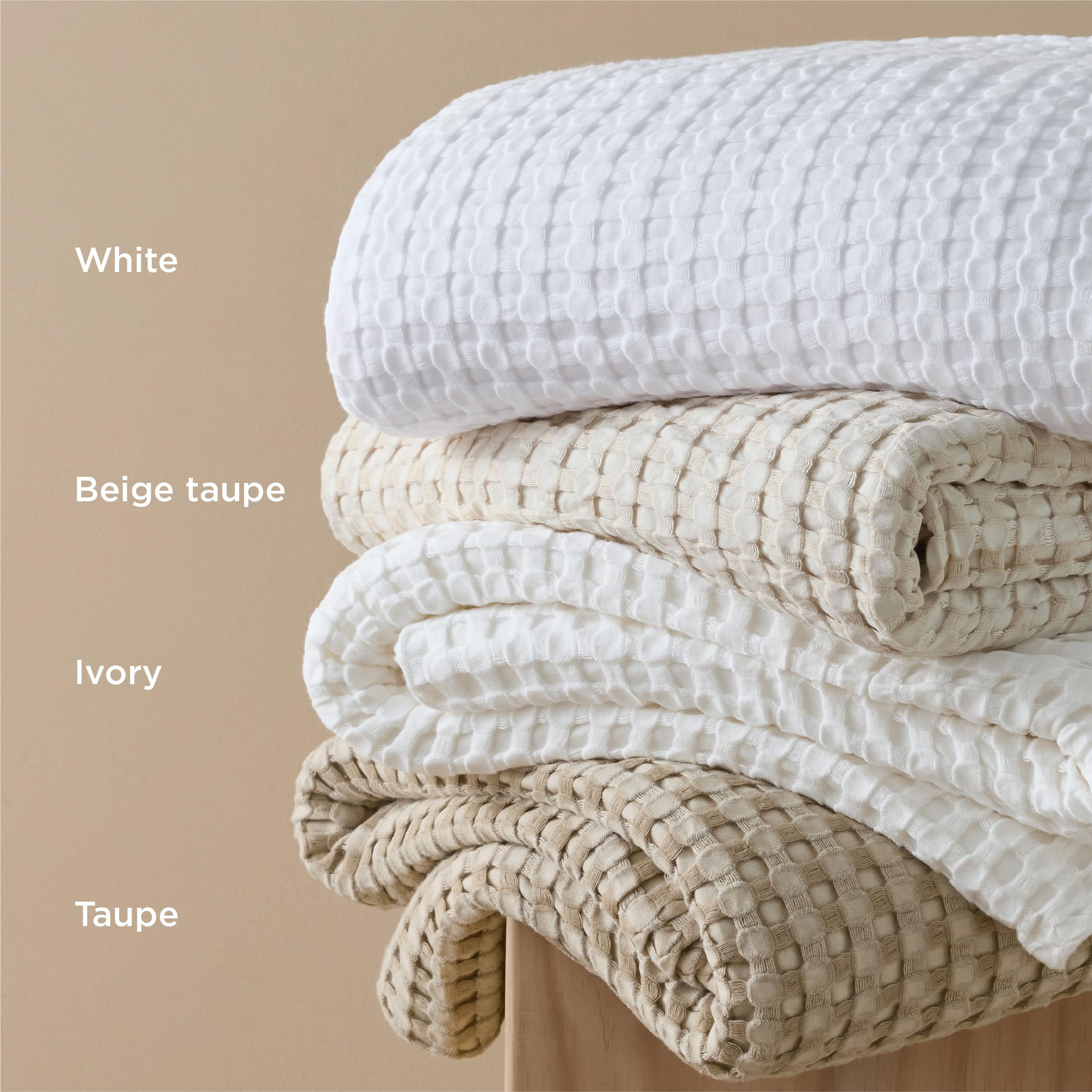 Bedsure etiqueta de materiales que indica mezcla algodón-rayón