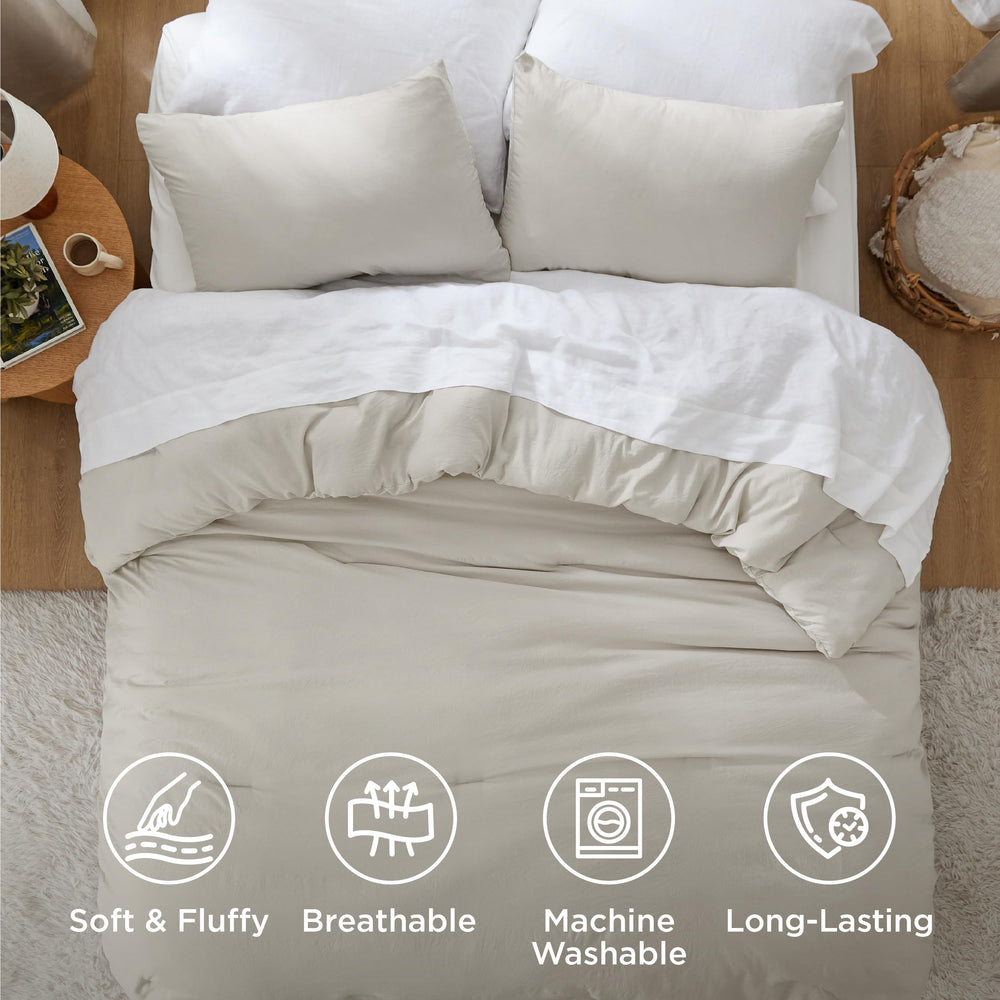 Bedsure fundas 20x36 detalle de costuras y tacto suave