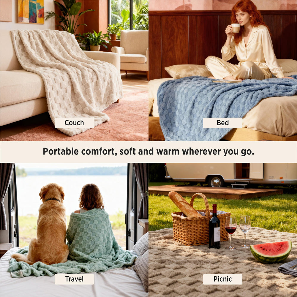 Bedsure comparación de tamaño 50x60 pulgadas para cama individual