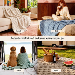 Bedsure comparación de tamaño 50x60 pulgadas para cama individual