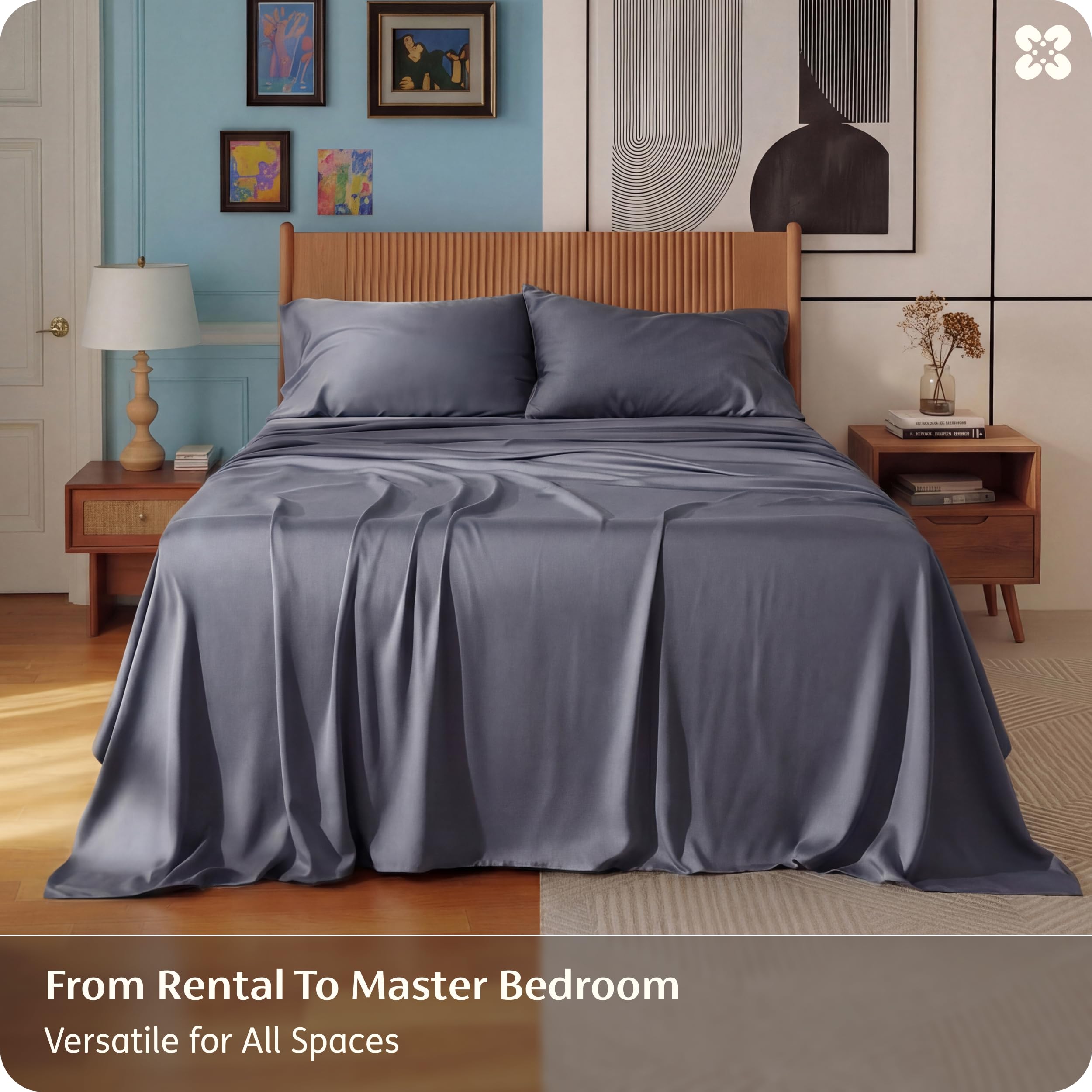 Bedsure comparación de escala junto a colchón muestra compatibilidad queen