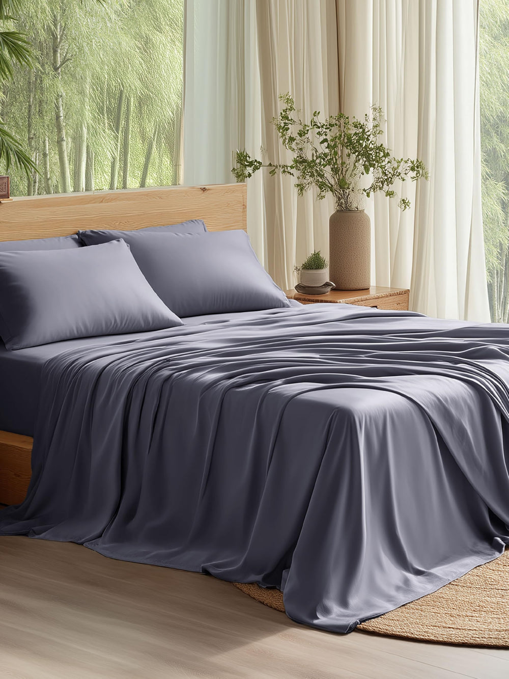 Bedsure paquete frontal mostrando juego de sábanas y beneficio de frescura