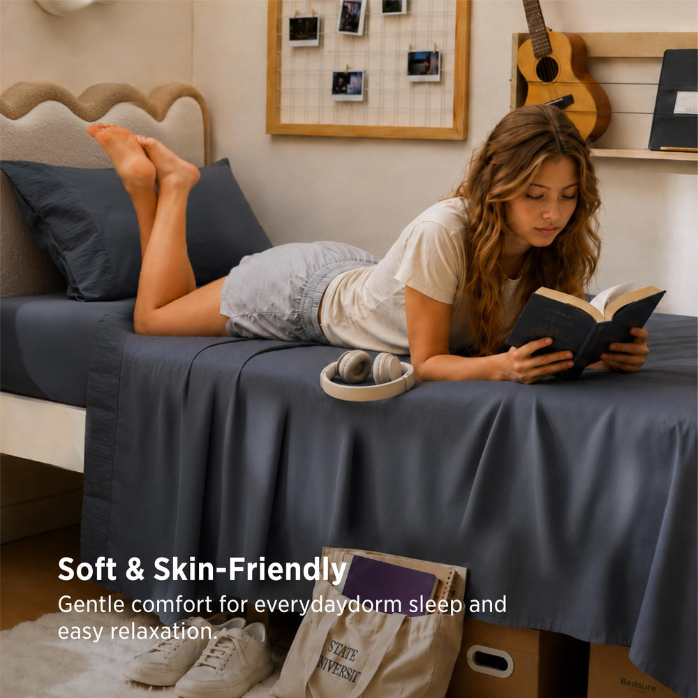 Bedsure sábana ajustada colocada en colchón Twin XL con ajuste seguro