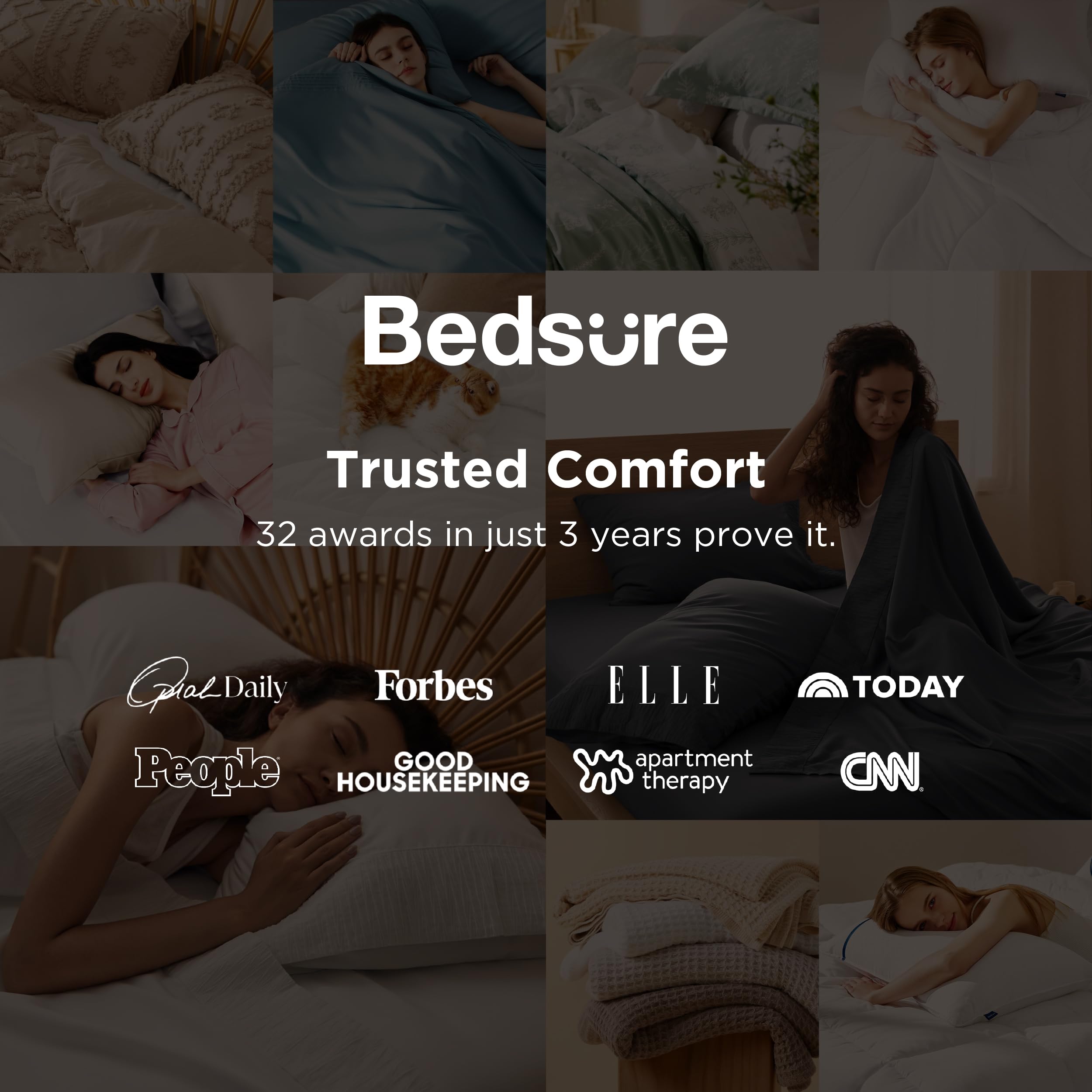 Bedsure etiqueta con medidas y certificación OEKO-TEX visible y clara