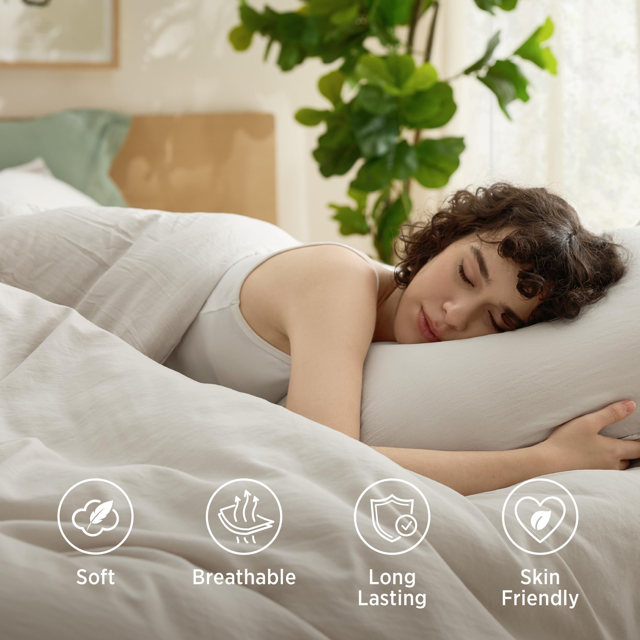 Bedsure primer plano de textura suave para confort inmediato