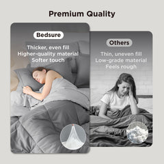 Bedsure textura de microfibra al tacto que promete suavidad duradera